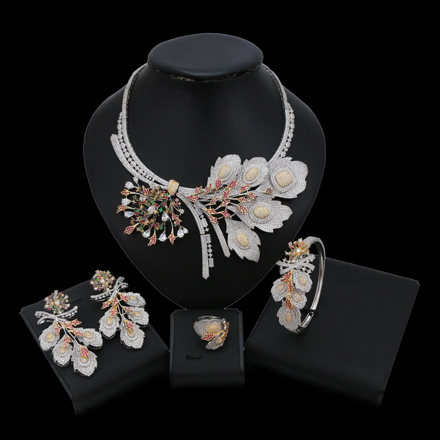 Zhuerrui Latest Fashion Brazilian Dubai Copper Alloy Gold Plated Bridal Wedding Party Birthday Wholesale Jewelry Set HZ18111901