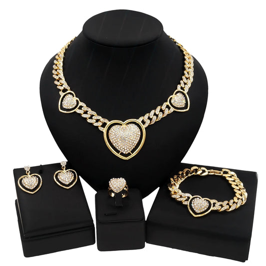 Zhuerrui Dubai Bridal Pendant Chain Jewelry Necklace Fashion Wedding Accessories Jewelry Set Z0013