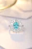 Gemfiori Zhanhao Jewelry Paraiba Jewelry Set Paraiba Lab Grown 925 Silver Ring Necklace Earring Oval Cut Eye Clean Gift Custom
