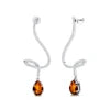 Trendy 18k Solid Gold Dangling Drop Earrings Studs Pear Cut Natural Citrine Gemstone & Real Diamonds Wedding Gift Earrings