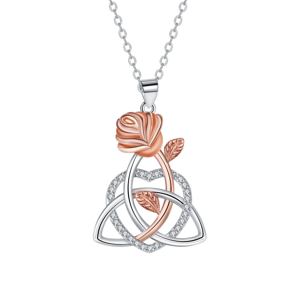REDheart Silver Plated Celtic Knot Love Rose Necklace Angel Wings Key Necklace Rose Heart Tree of Life Heart Key Necklace for Womens Gift