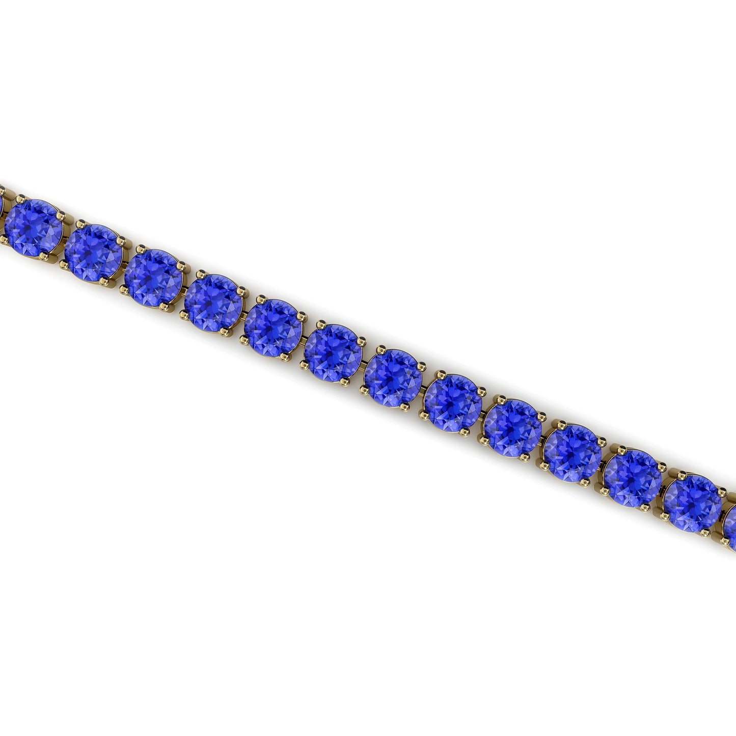 Top-Rated Supplier 14K Yellow Gold Prong Set Natural Tanzanite Tennis Chain Bracelet 2MM Bridal Gift Certified