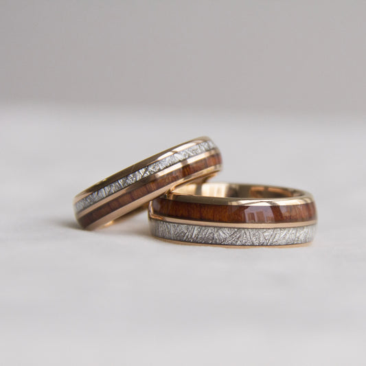 REBEL 8mm 6mm Wood Inlay Tungsten Ring Fashion Ring for Women and Men in Pair Couple Wood Wedding Ring