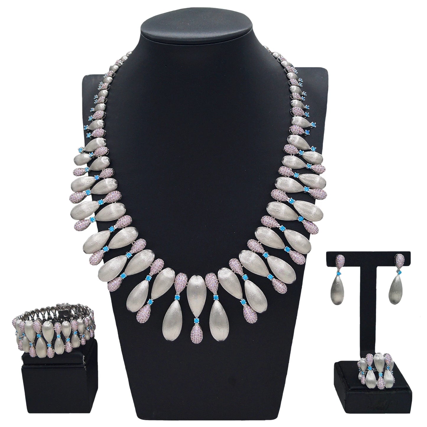 Zhuri New Design Sense Jewelry Set American High-end Diamond Series Ladies Classic Inheritance Wedding Four SetsHZ24742238