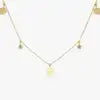 14K Solid Gold Natural Brilliant Cut 0.08Ct Diamond Dangling Dainty Disc Necklace Custom Made Bridal Wear Third Party Certified