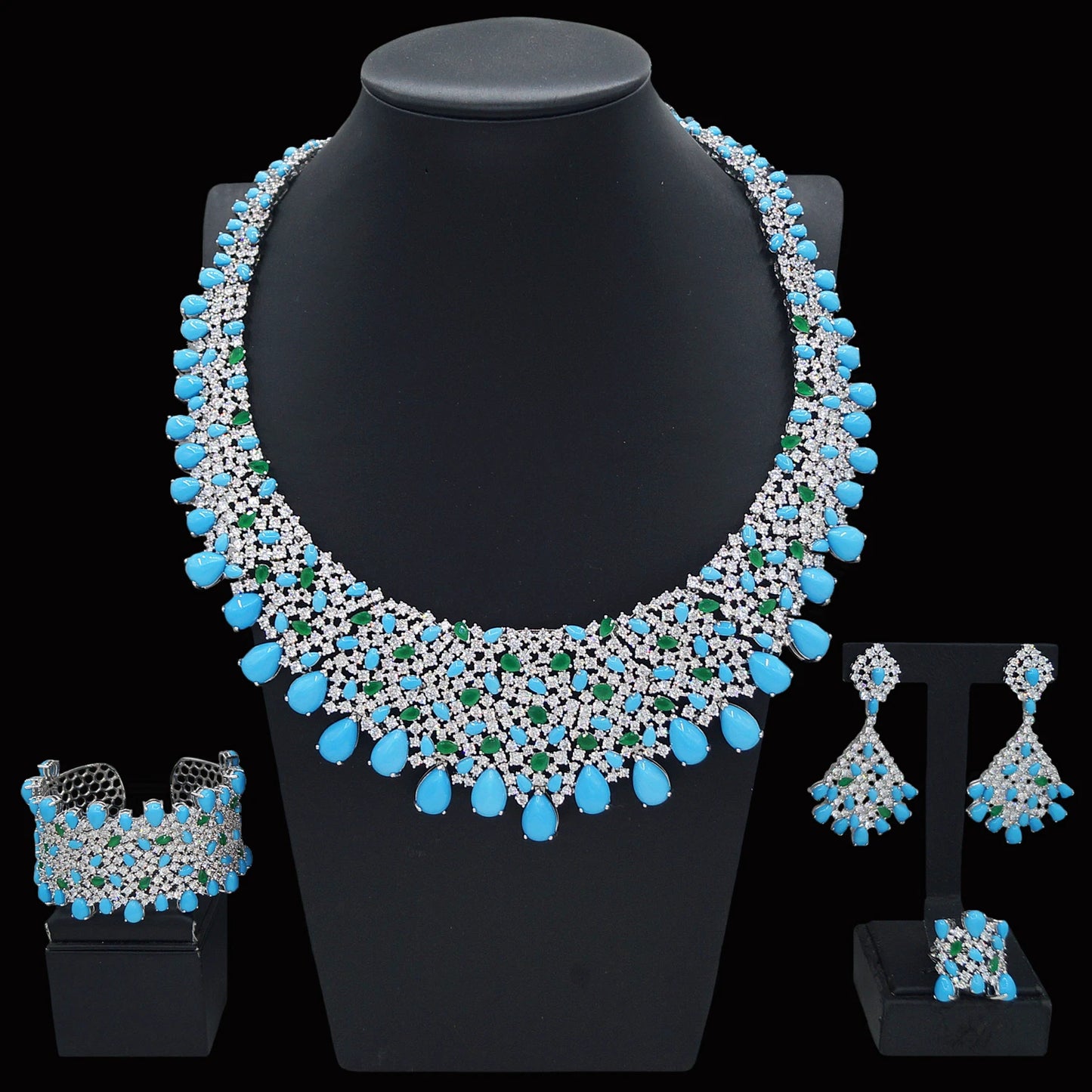 Zhuerrui New Design Sense Jewelry Set American High-end Diamond Series Ladies Classic Inheritance Wedding Four SetsHZ24741326