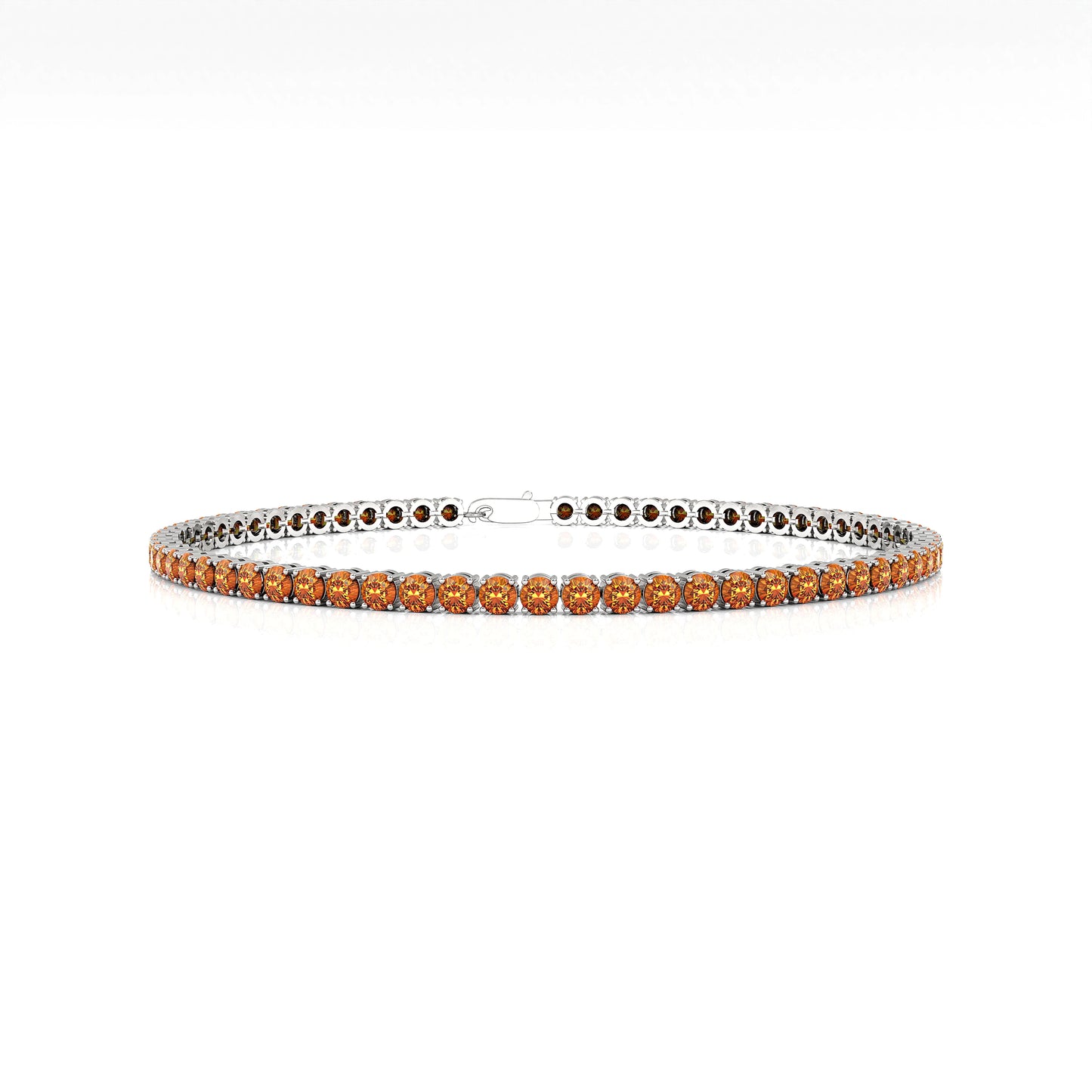 Handmade Natural Citrine Gemstone Tennis Bracelet 14K Pure Gold Fine Jewelry Ready to Ship Customizable Size Gift Option