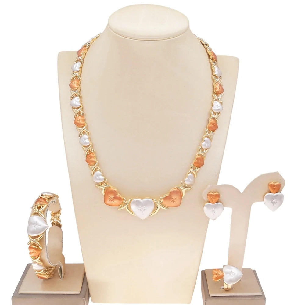 Zhuerrui New Exquisite Beautiful Necklace I Love You Costume Jewelry Set Little Girls Child Kids Xoxo Jewelry Sets Z0055