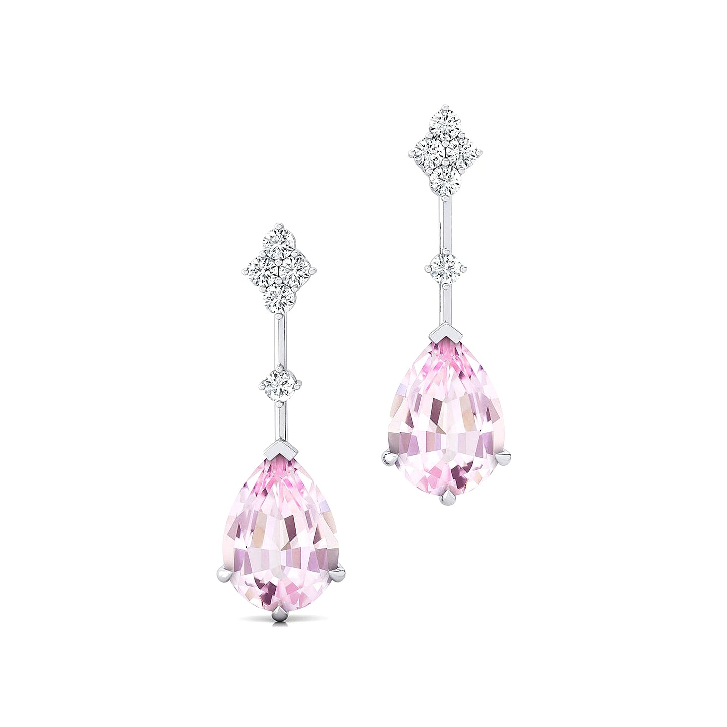 Handmade 100% Authentic Natural Morganite Diamonds Earrings For Her 18k Solid Gold Jewelry Cute Party Gift For Her ODM OEM