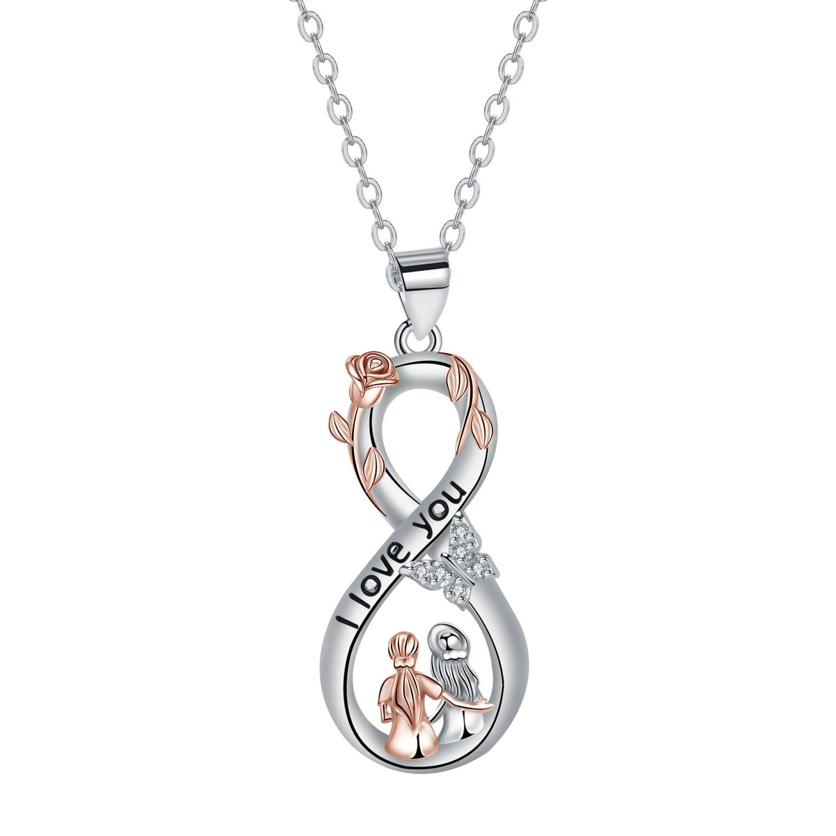REDheart Silver Plated Celtic Knot Love Rose Necklace Angel Wings Key Necklace Rose Heart Tree of Life Heart Key Necklace for Womens Gift