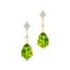 Cute Dainty Stud Earrings 18k Solid Gold Natural Peridot Gemstone Certified Real Diamonds Drop Earrings For Women Anniversary
