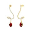 Luxurious Cute Jewelry Lab grown Ruby Gemstone 18k Solid Gold Real Diamonds Dangling Drop Earrings Indian Wedding Gift Jewelry