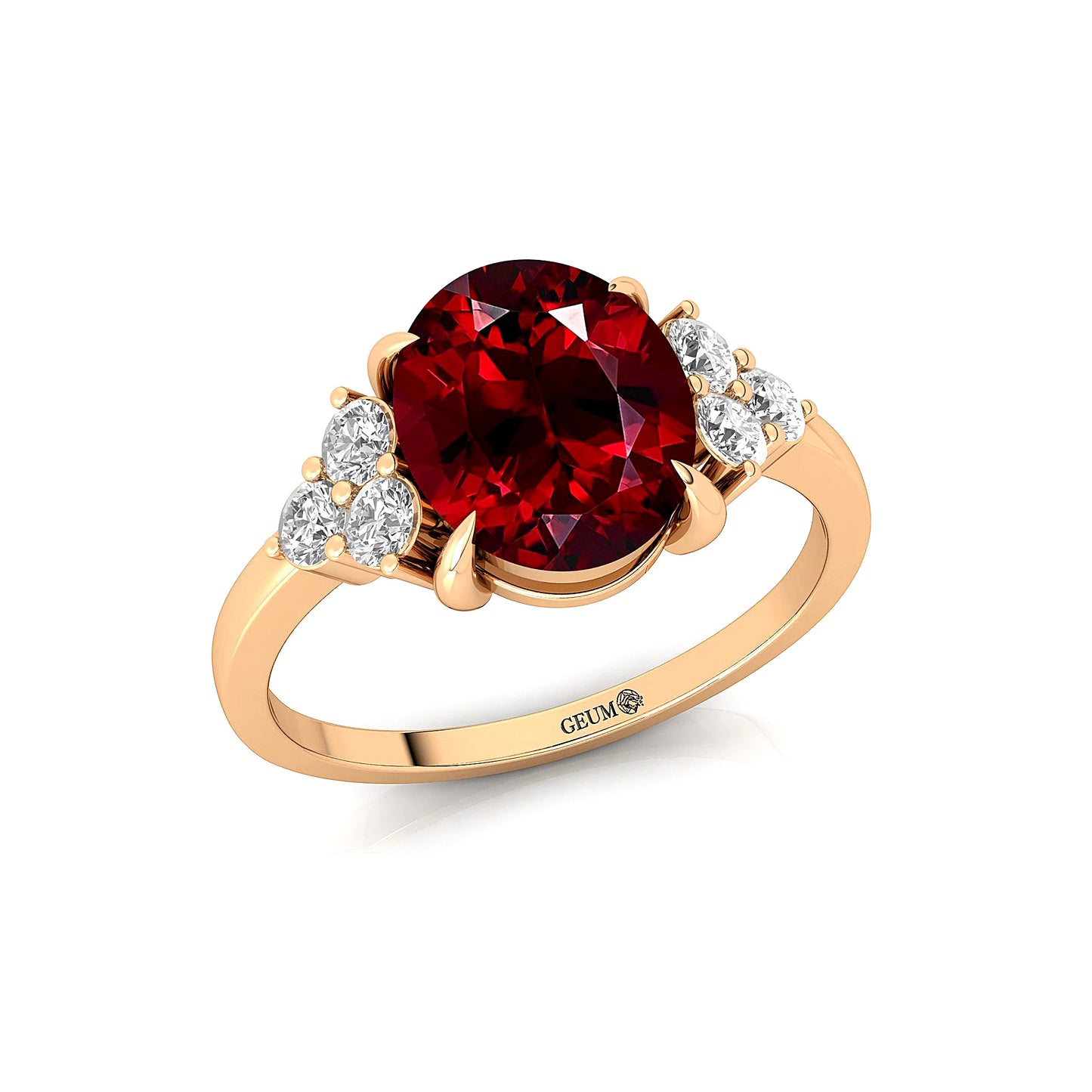 100% Natural Precious Garnet Gemstone Real Diamond Cluster Classic 18k Solid Gold Rings Fine Jewelry Wholesale OEM