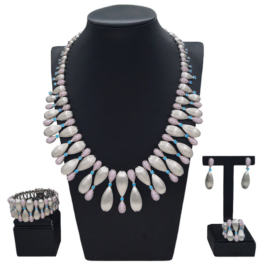 Zhuri New Design Sense Jewelry Set American High-end Diamond Series Ladies Classic Inheritance Wedding Four SetsHZ24742238