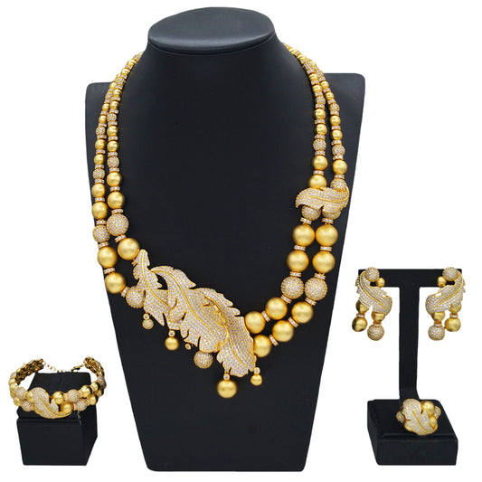 Zhuerrui New Design Sense Jewelry Set American High-end Diamond Series Ladies Classic Inheritance Wedding Four SetsHZ24020228