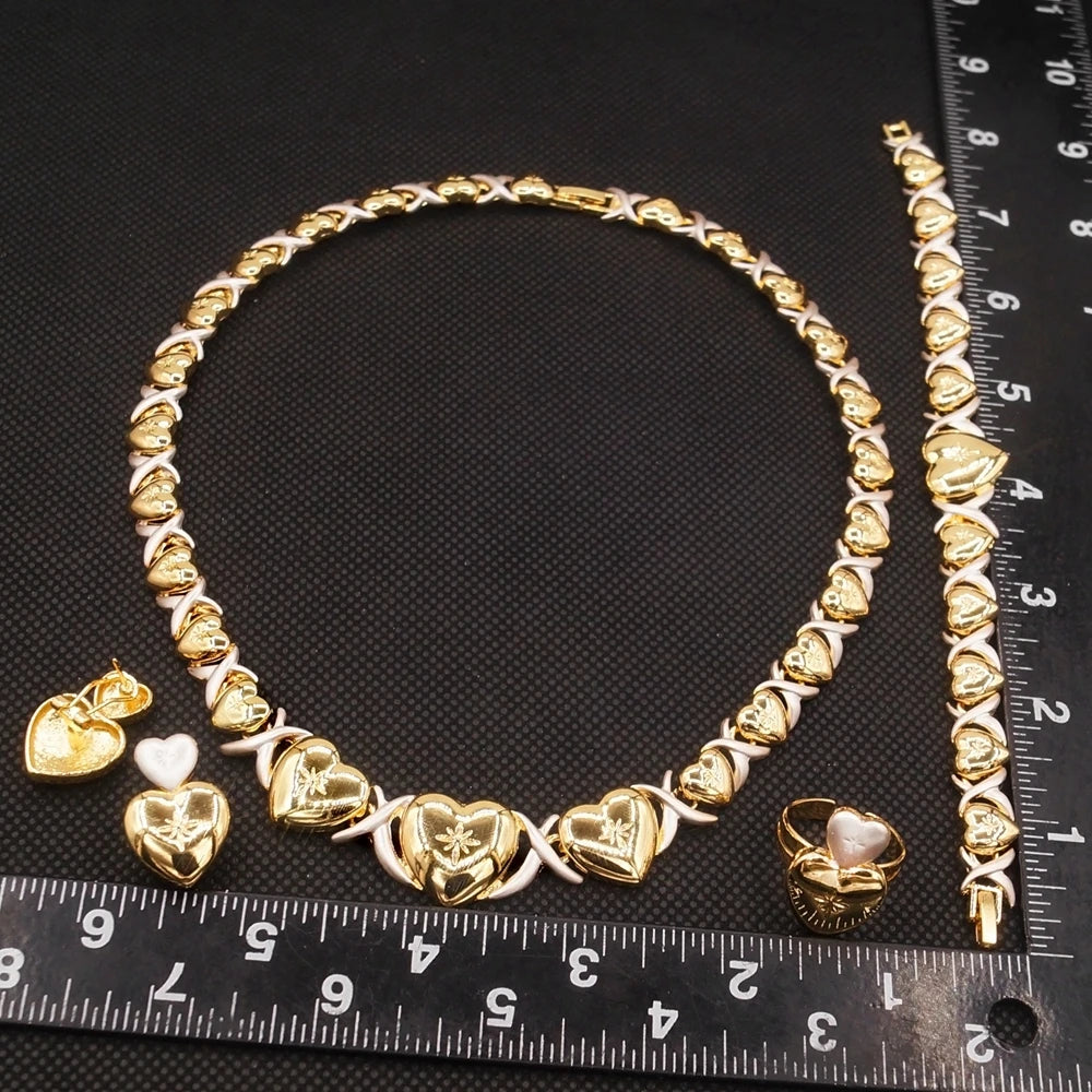 Zhuerrui New Exquisite Beautiful Necklace I Love You Costume Jewelry Set Little Girls Child Kids Xoxo Jewelry Sets Z0055