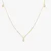 14k Gold Bezel Setting Natural Dangling Diamond Necklace 0.17ct Brilliant Cut Custom Made Wedding Wear Link Chain 2 Grams Third