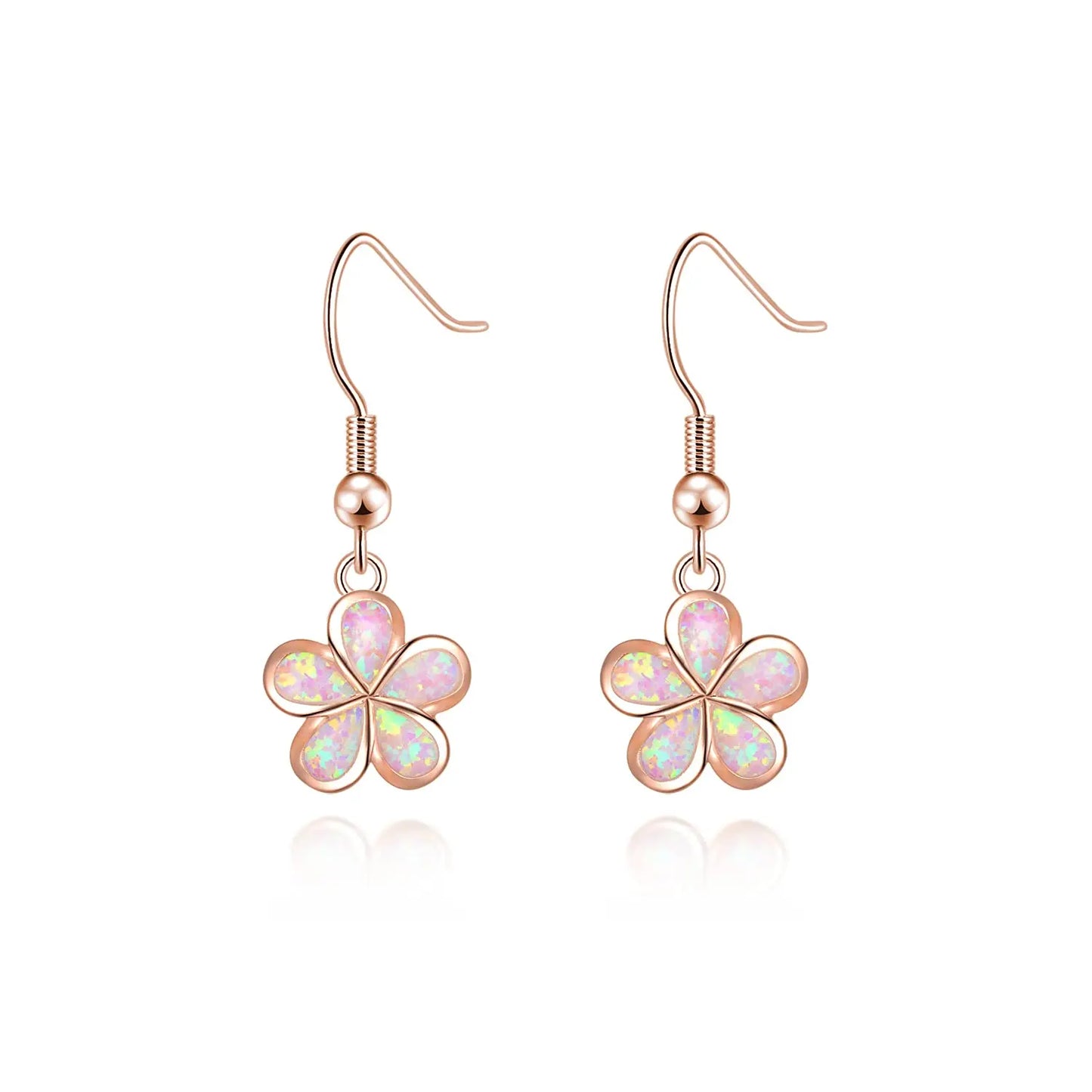 TikTok ins European and American style Opal blue women's Australian opal flower earrings Opal earrings wholesale
