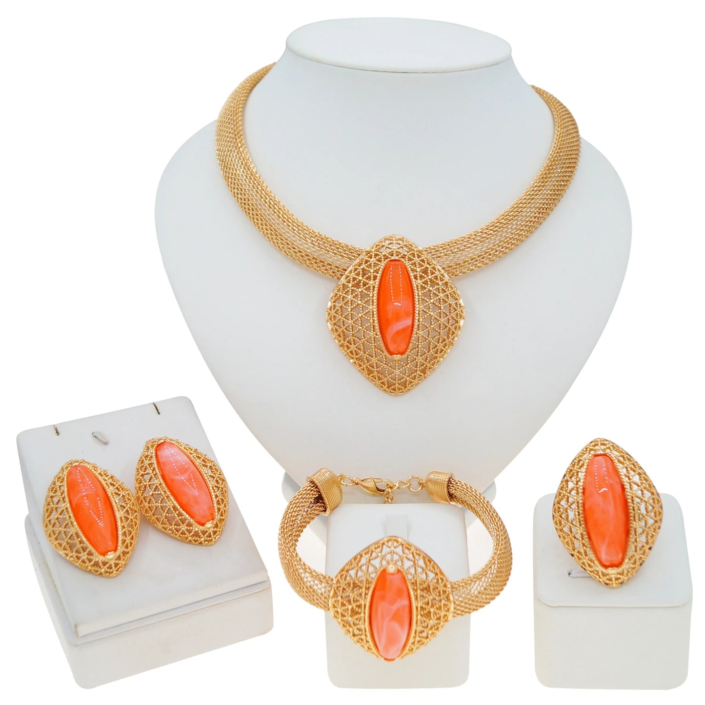 Zhuerrui Italiano Gold Designs Women Jewellery Set Party Fine Costume Jewelry Set Luxury Big Necklace Jewellery Sets HC2500314