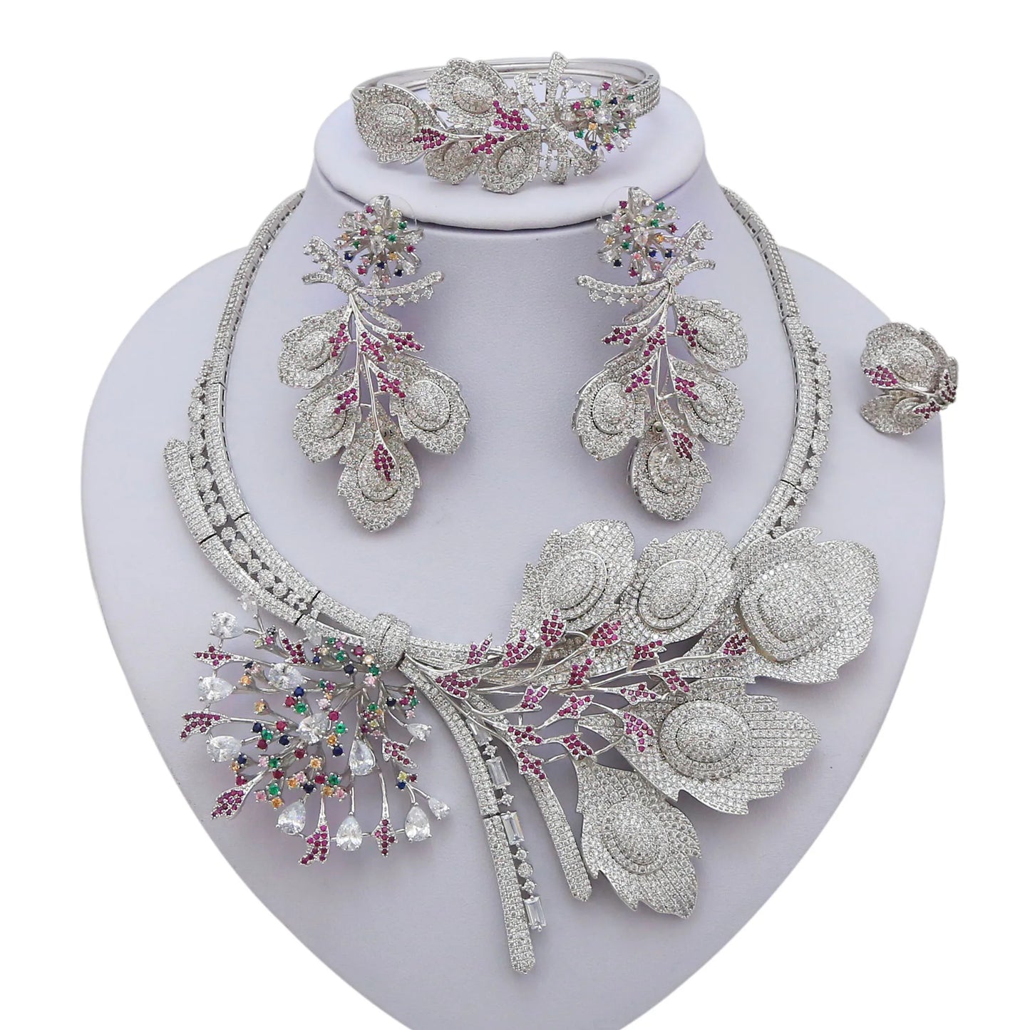 Zhuerrui American Gold Plated Jewelry Sets Women Wedding Jewelry Set Bridal Luxurious Jewelry Sets HZ18110704