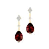 Unique Natural Red Garnet Gemstone Real Diamonds Cute Trending Earrings For Her 18k Solid Gold Rhodium Plated Bulk Price OEM ODM