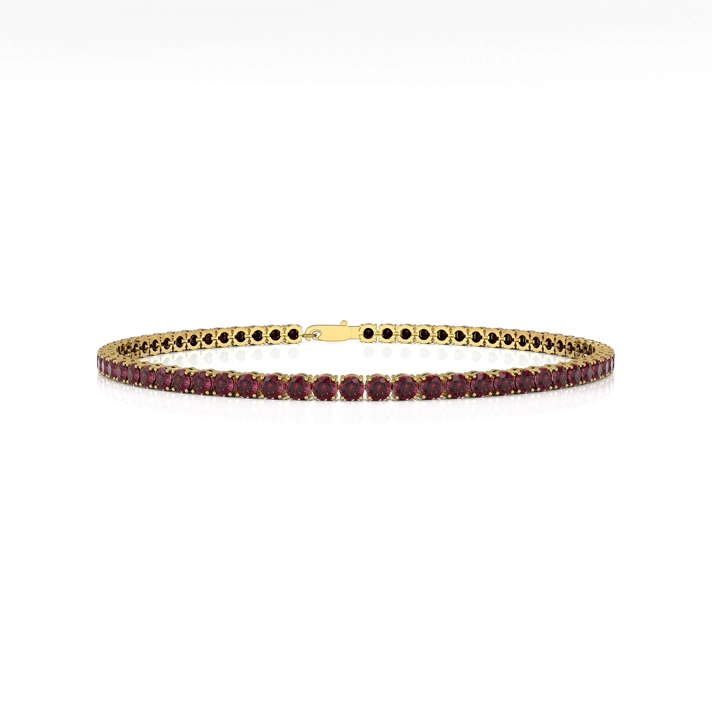 Natural Garnet Shape Gemstone Handmade Tennis Bracelets Designer 14k Gold Fine Jewelry Unique Trendy Party Gift Customizable