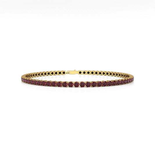 Natural Garnet Shape Gemstone Handmade Tennis Bracelets Designer 14k Gold Fine Jewelry Unique Trendy Party Gift Customizable