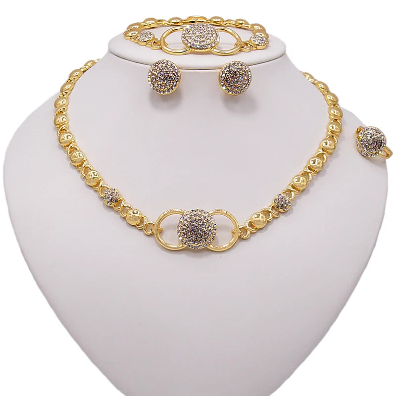 Zhuerrui Fashion Jewelry High Quality 18 K Gold-Plated XOXO Fashion Jewelry Set for Wedding Women Party HM20080214