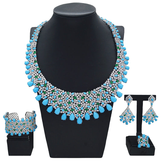 Zhuerrui New Design Sense Jewelry Set American High-end Diamond Series Ladies Classic Inheritance Wedding Four SetsHZ24741326
