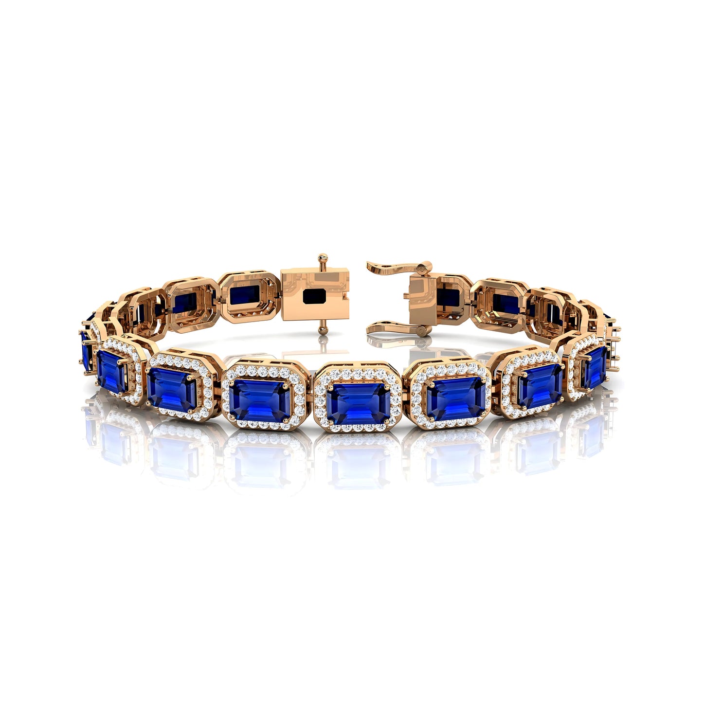 Best Selling Octagon Cut Diamond Tennis Bracelet 14k Solid Gold Fine Jewelry Gift for Party Occasions