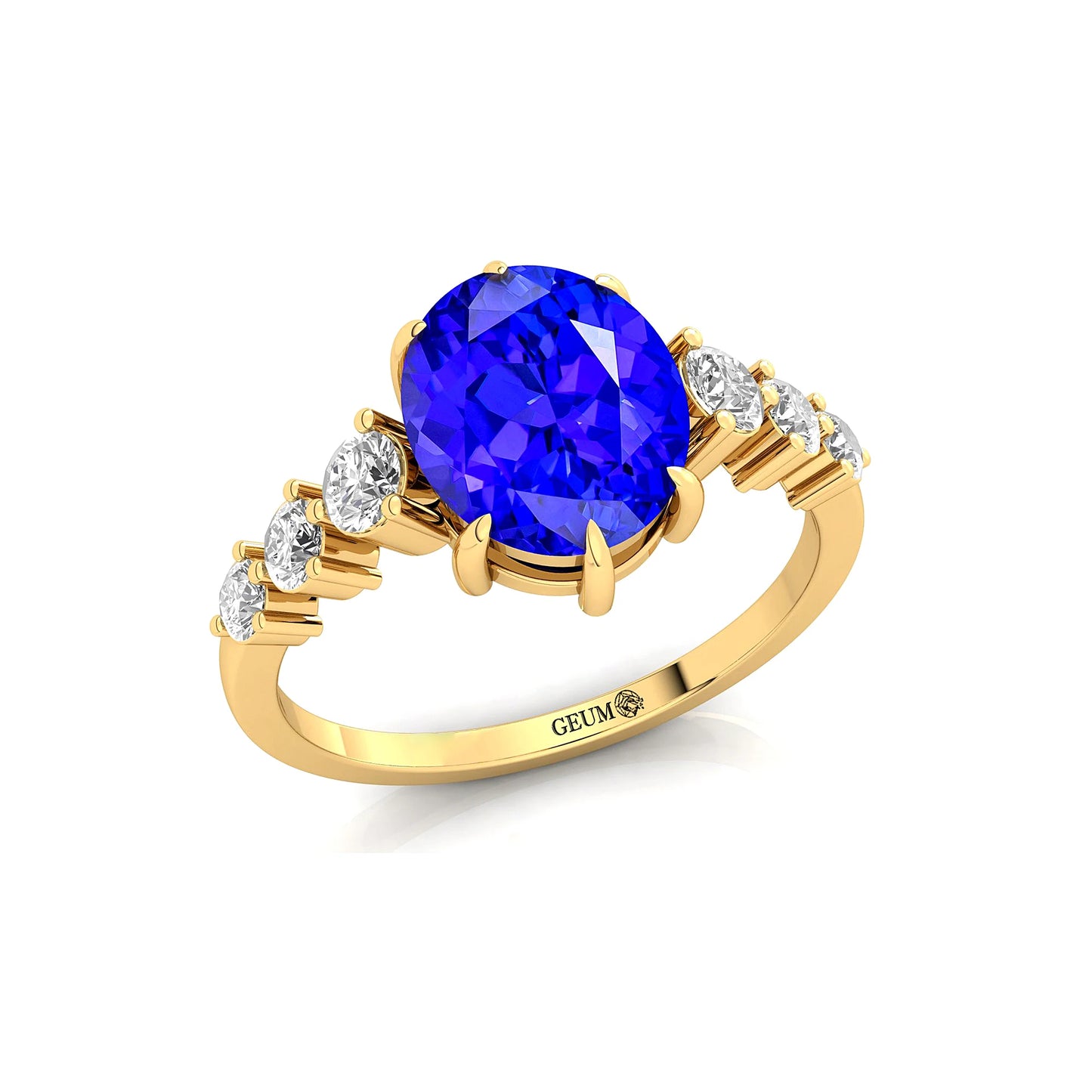 Newly Arrived Natural Tanzanite Gemstone Ring With Solid Gold & Real Diamonds Fine Cluster Rings Weddings OEM Wholesale Price