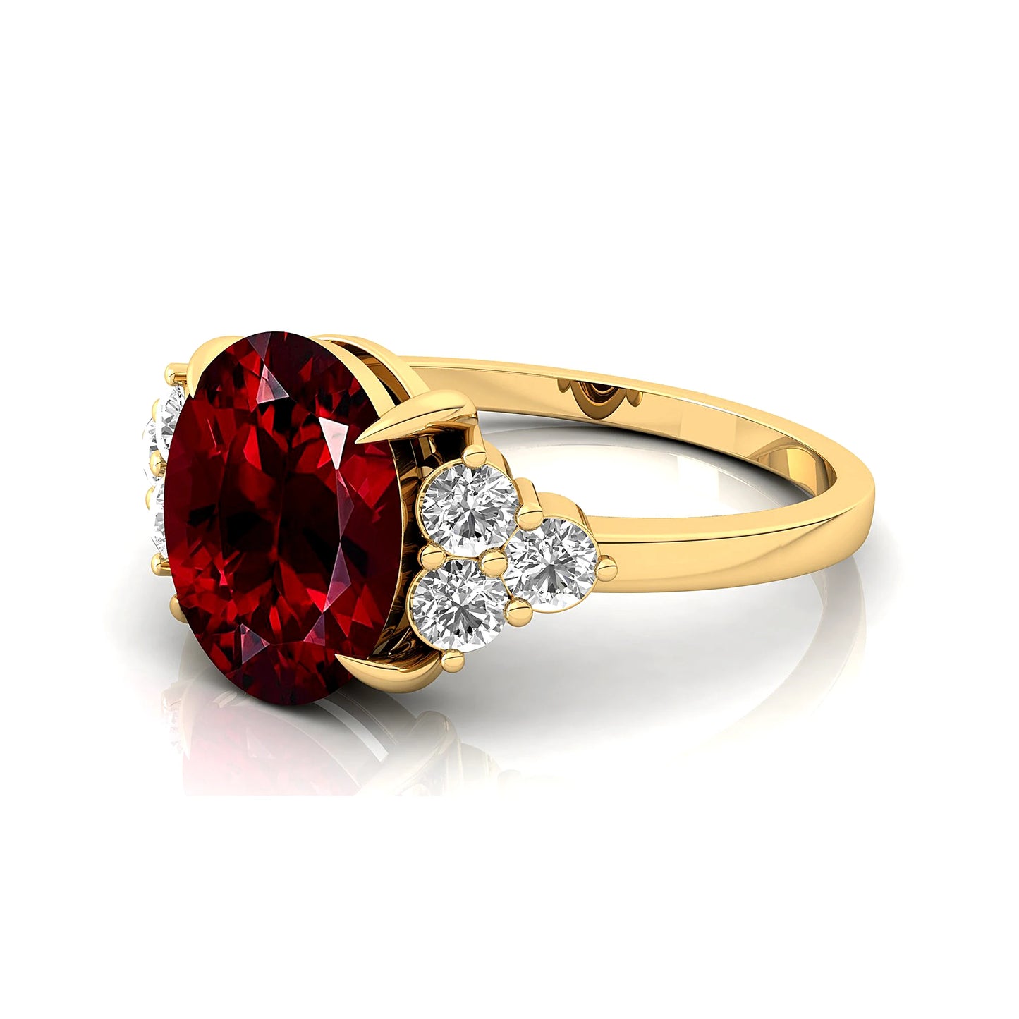 100% Natural Precious Garnet Gemstone Real Diamond Cluster Classic 18k Solid Gold Rings Fine Jewelry Wholesale OEM