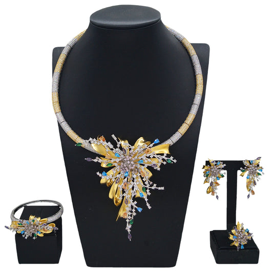 Zhuerrui New Design Sense Jewelry Set American High-end Diamond Series Ladies Classic Inheritance Wedding Four SetsHZ24740209