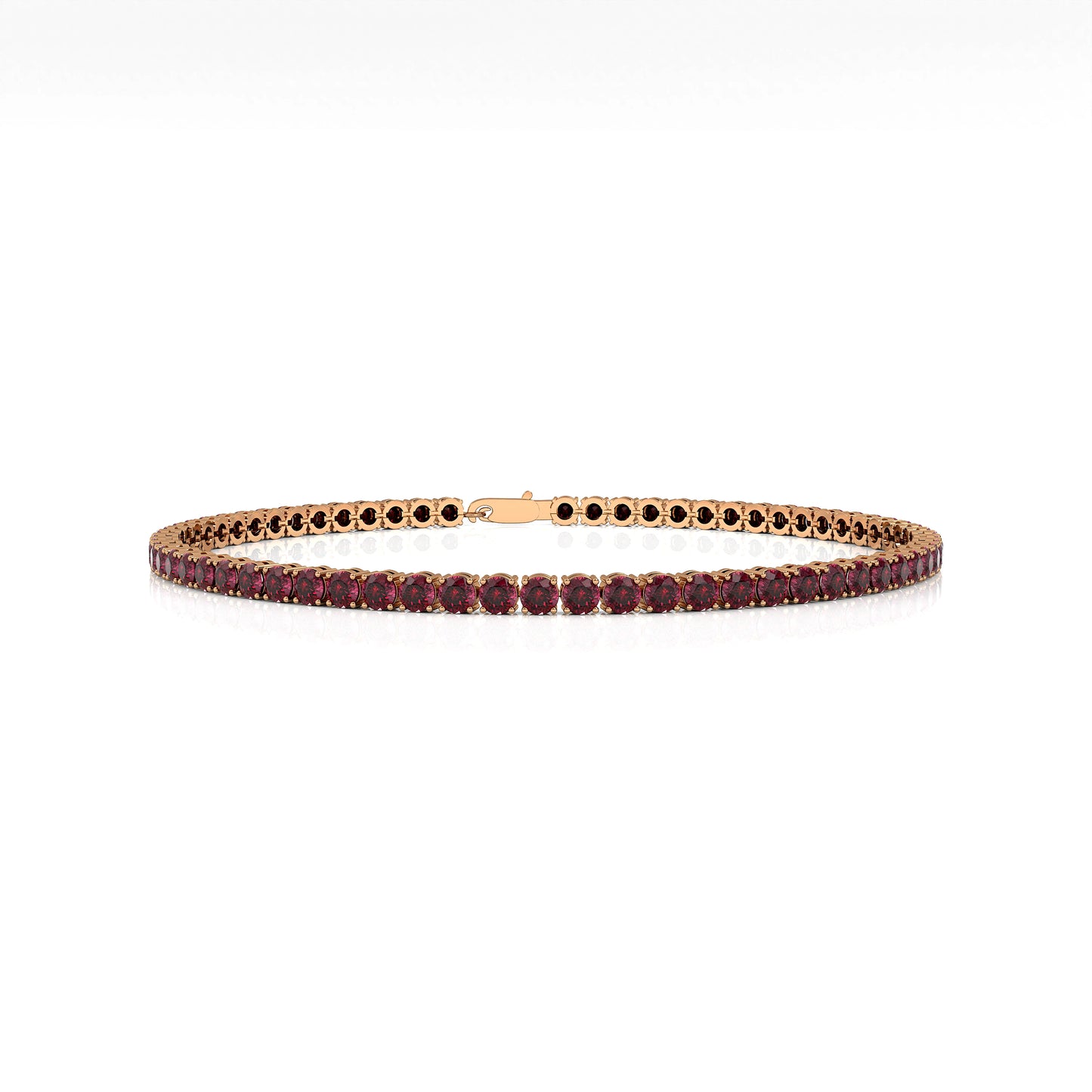 Natural Garnet Shape Gemstone Handmade Tennis Bracelets Designer 14k Gold Fine Jewelry Unique Trendy Party Gift Customizable