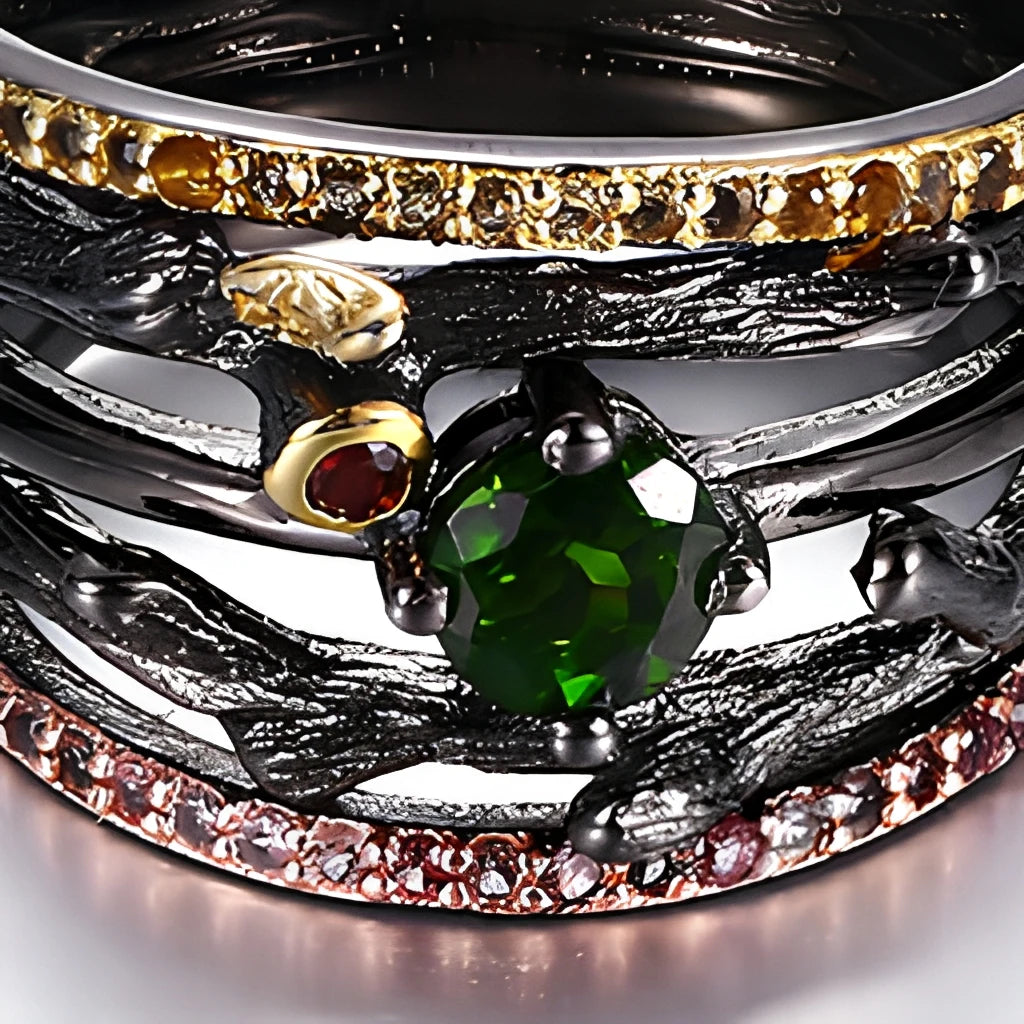 Handmade Tourmaline 925 Silver Gemstone Jewelry Ring