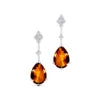 Natural Citrine Stone and Real Diamonds Earrings 18k Solid Gold Round Cut Gemstone Stud Earrings Cute Anniversary Jewelry Bulk