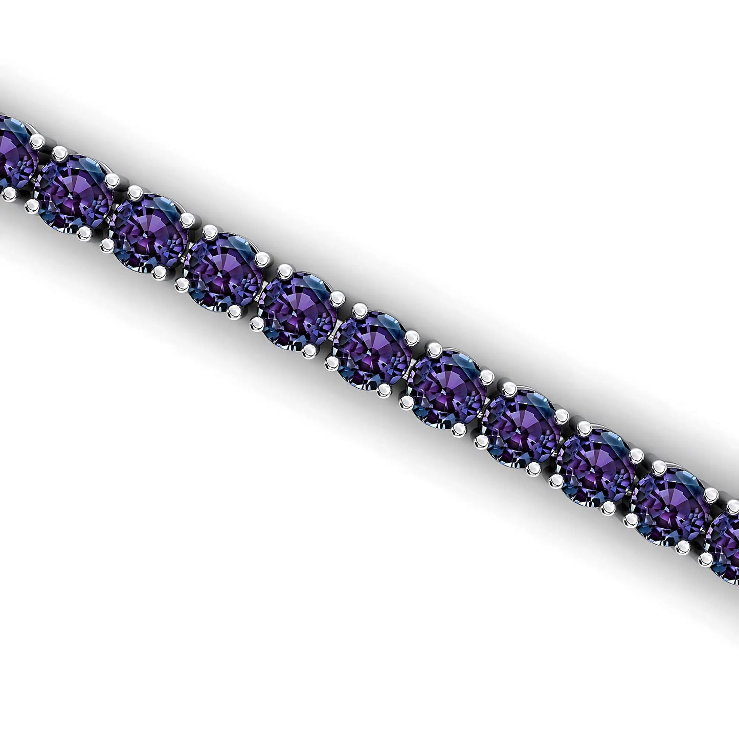 Pure 14K Gold Lab Grown Alexandrite Tennis Chain Bracelet-Fine Jewelry Gift Certified Wedding Wear Gold Unisex Tennis Bracelet