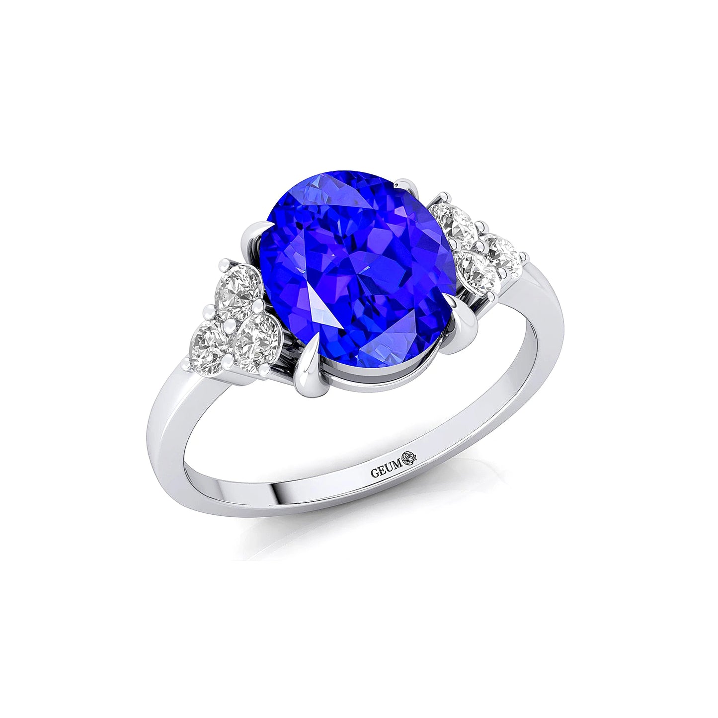 New Arrival Classic Minimalist Oval Shaped Natural Tanzanite Gemstone Real Diamond Halo Solitaire Wedding Rings 14k Solid Gold