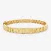Luxury 14K Solid Gold Roman Numeral Bangle Bracelet Fine Jewelry 0.03 CTW 2 Diamond Female Charm Bangle Bracelets Ready To Ship