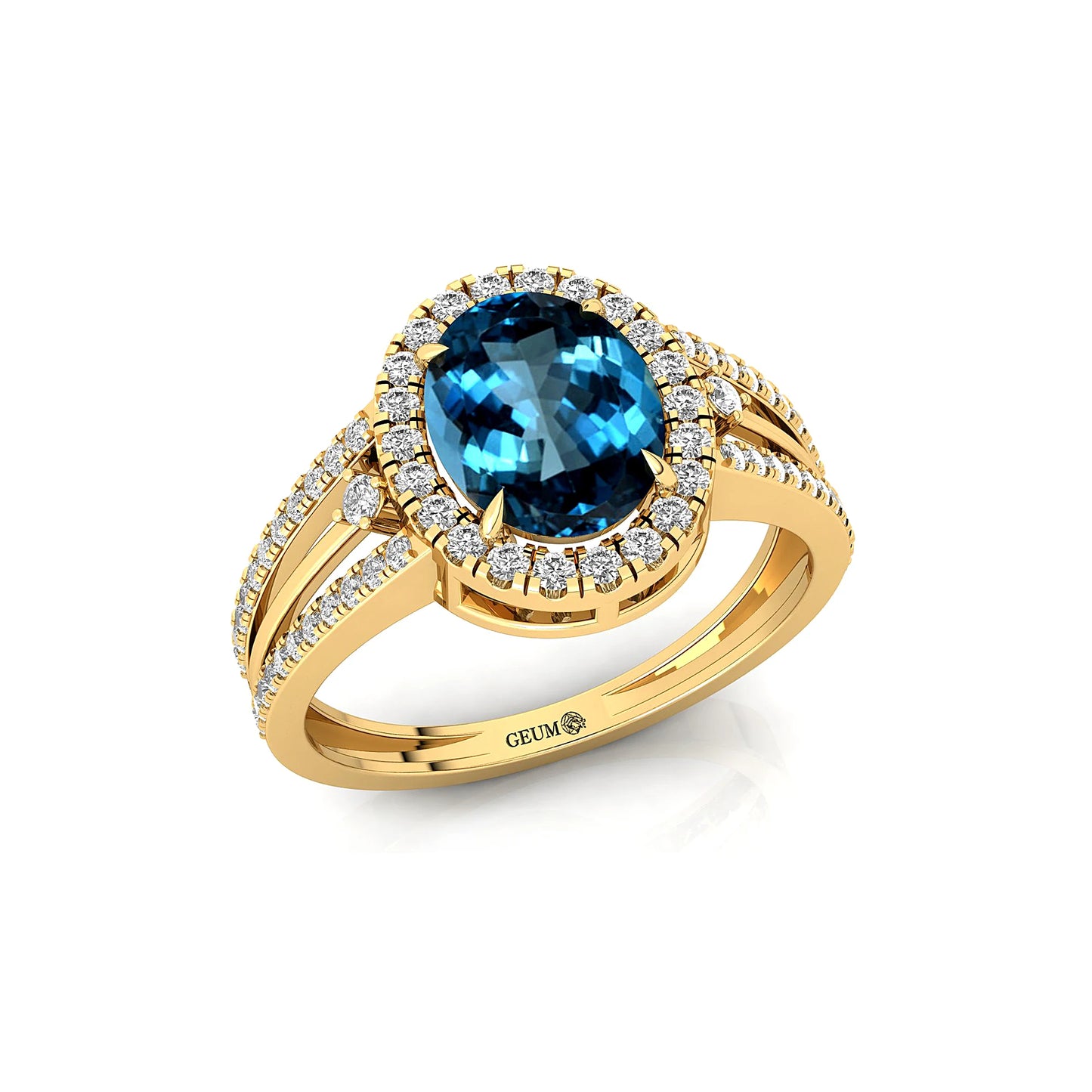 Beautiful London Blue Topaz 14k Solid Gold Wedding Engagement Classic Designer Custom Fine Jewelry Anniversary OEM Prong Setting