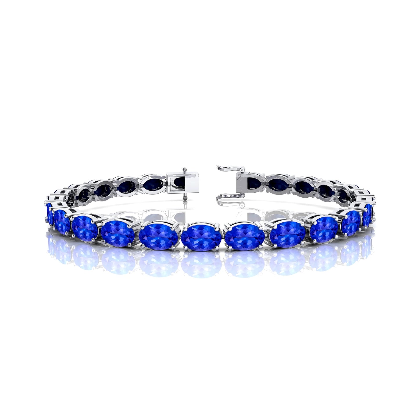 2025 Trendy Design Oval Cut Natural Tanzanite 14k Gold Tennis Bracelets Dainty Elegant Unisexual Tennis Bracelets Wholesaler