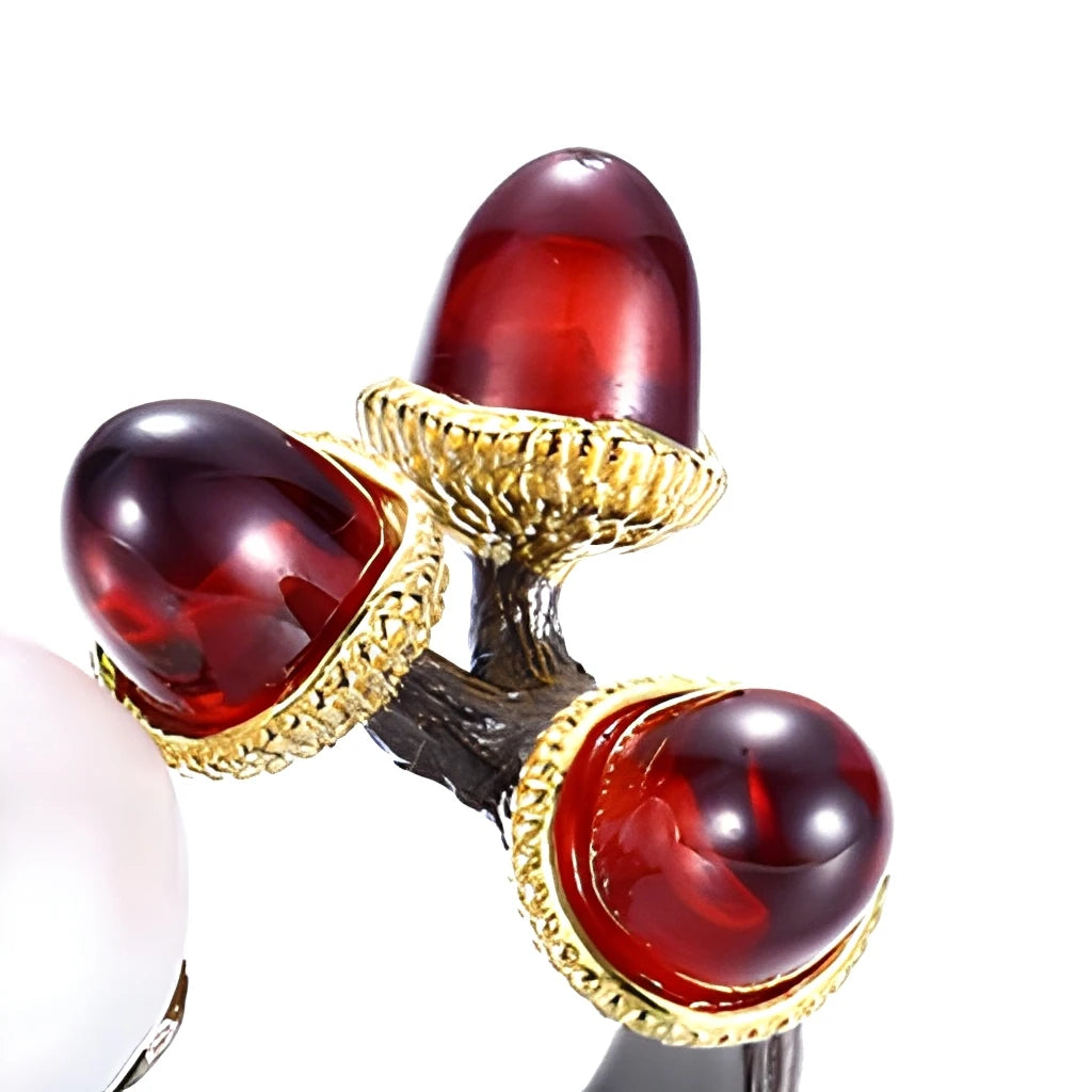 Handmade Thai Freshwater Baroque Pearl  925 Sterling Silver Jewelry Ring