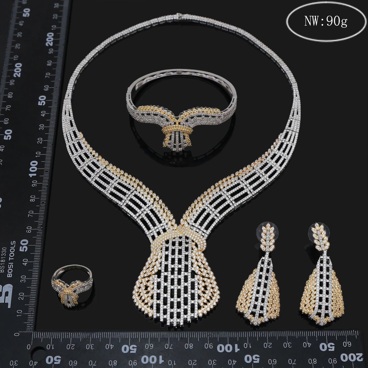 Zhuerrui New Design American Zirconia Jewelry Set 24k Gold Plated Women Necklace Jewelry Set Fashion Jewelry Sets HZ18110702