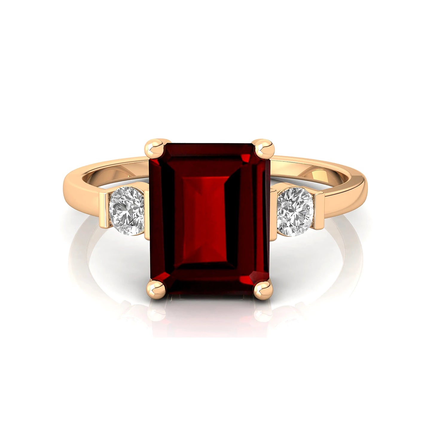 Perfect Natural Garnet Gemstone Genuine IGI Certified Diamond Halo Solitaire Ring 18k Pure Gold Luxurious Gift for Her