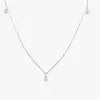 14k Gold Bezel Setting Natural Dangling Diamond Necklace 0.17ct Brilliant Cut Custom Made Wedding Wear Link Chain 2 Grams Third