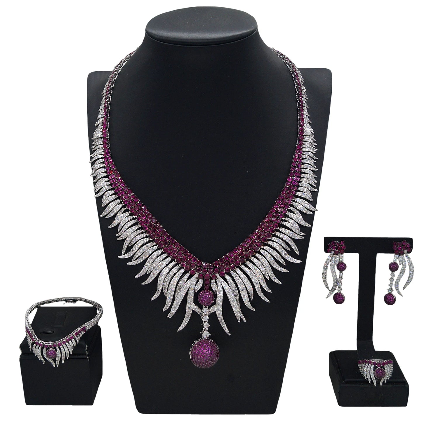 Zhuerrui New Design Sense Jewelry Set American High-end Diamond Series Ladies Classic Inheritance Wedding Four SetsHZ24018196