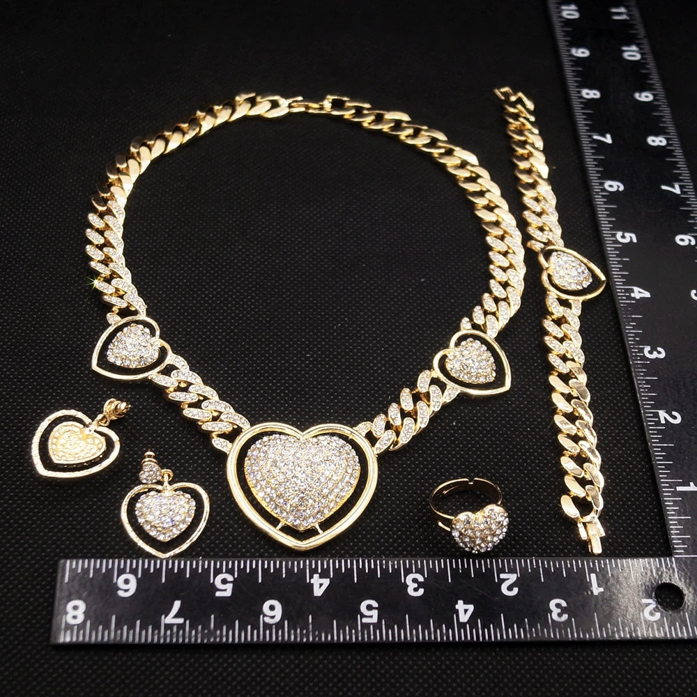 Zhuerrui Dubai Bridal Pendant Chain Jewelry Necklace Fashion Wedding Accessories Jewelry Set Z0013