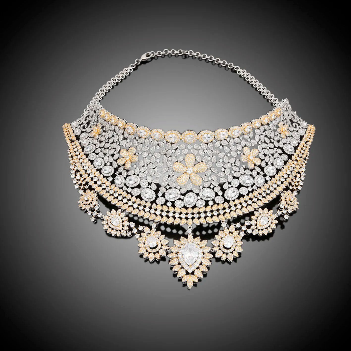 Zhuerrui Hot Sell Brass Girls Jewelry Diamond Women Wedding Cubic Zircon Crystal CZ Dubai Bridal Jewelry Set HZ18013001
