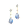 High Quality Natural Rainbow Moonstone Gemstone Real Diamonds Stud Earrings 18k Solid Gold Rhodium Plated Cute Fine Birthstone