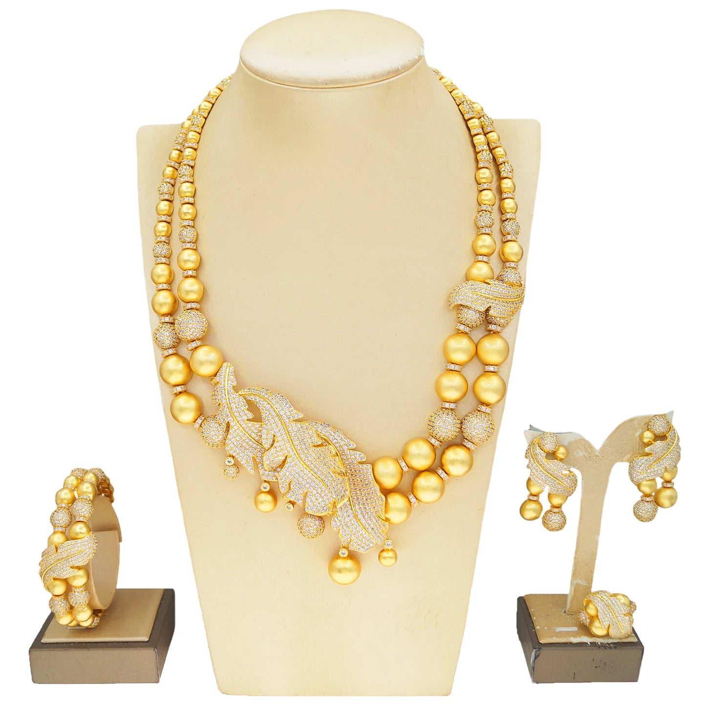 Zhuerrui New Design Sense Jewelry Set American High-end Diamond Series Ladies Classic Inheritance Wedding Four SetsHZ24020228